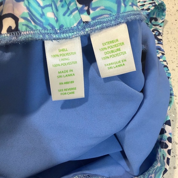 Lilly Pulitzer Mylee Tie Front Light Aqua Spritz Shorts Size 14 - Picture 6 of 8